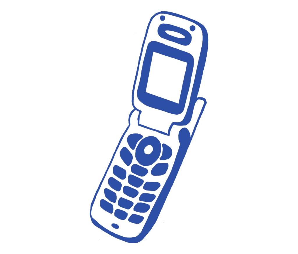 An illustration of a retro cell phone